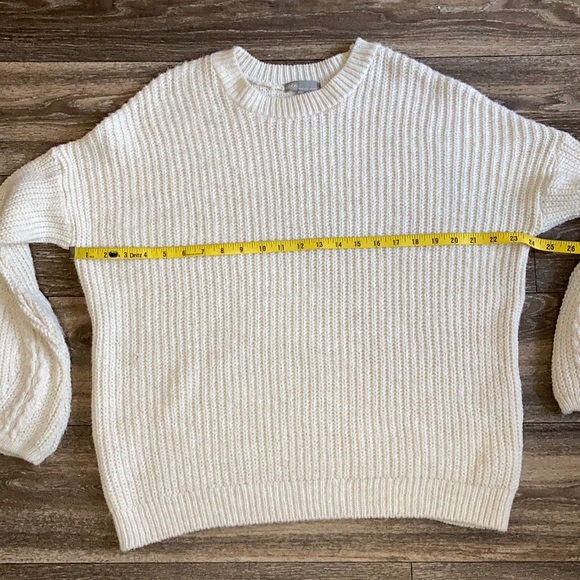 ASOS Oversized Ivory Sweater Bell Sleeves Sz 6 - Picture 6 of 8